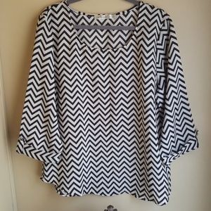 Black and White Chevron Blouse